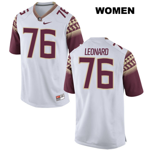Women's NCAA Nike Florida State Seminoles #76 Rick Leonard College White Stitched Authentic Football Jersey IGA4669GX